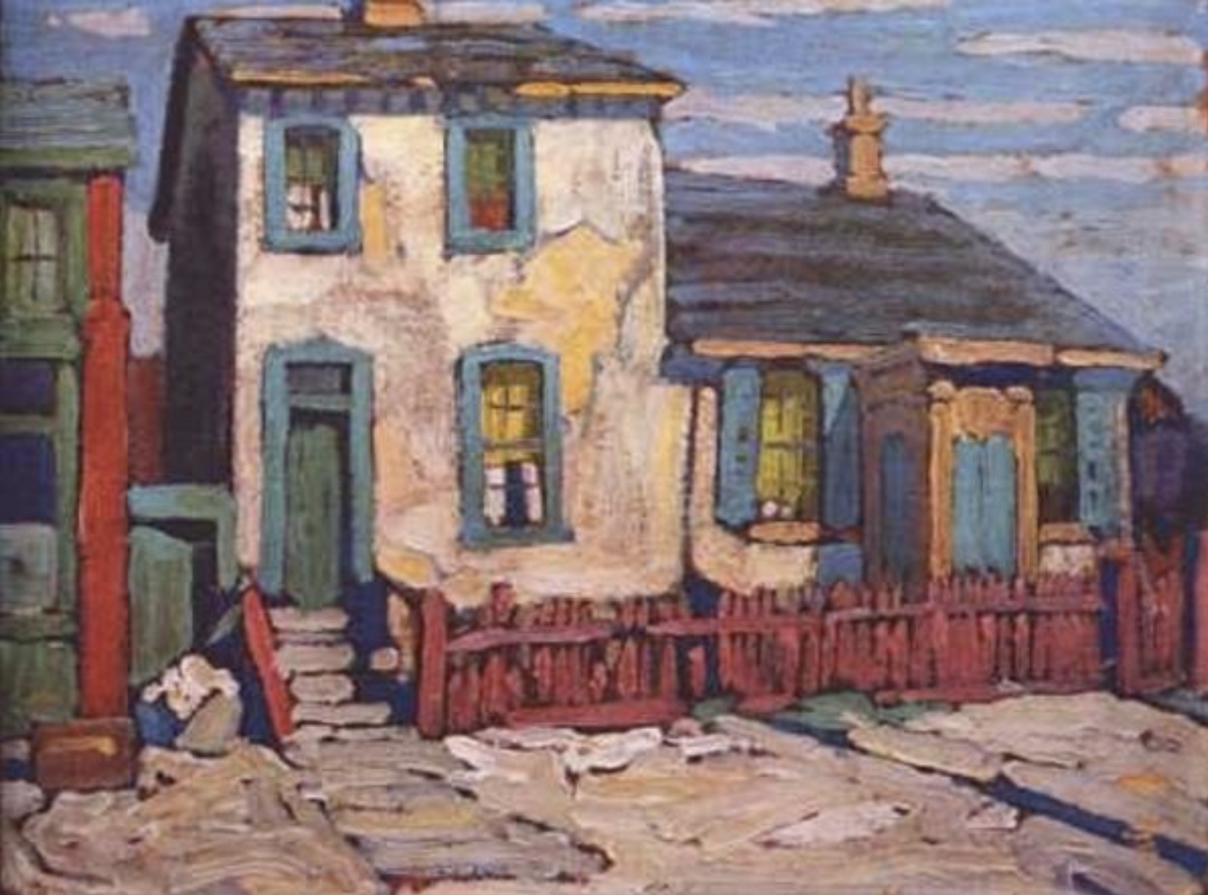 Weathered house painting